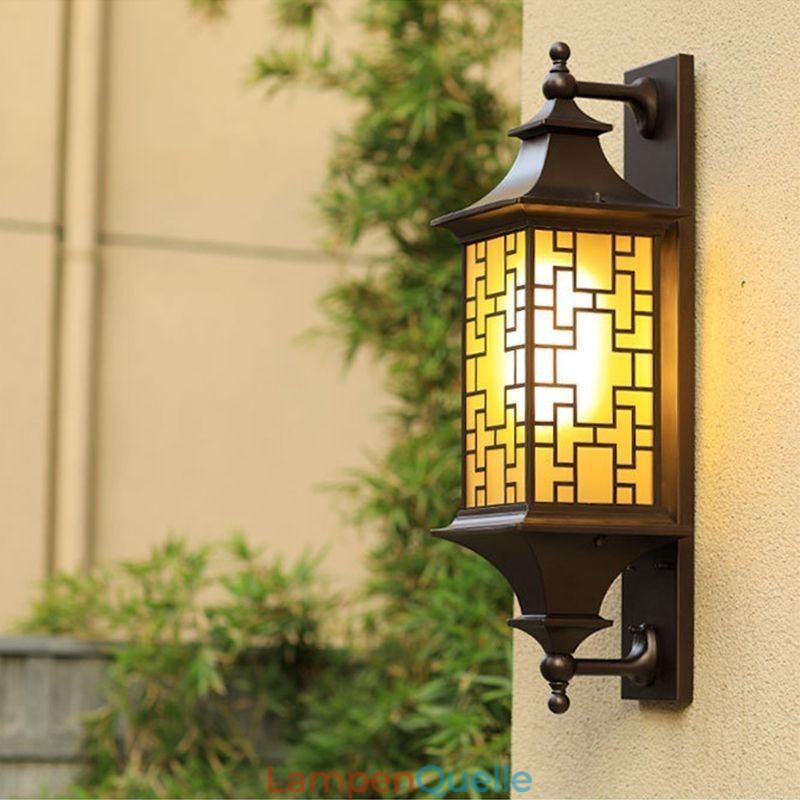 Chinesische Außenwandleuchte Wasserdichte Fenstergitter-Wandlampe