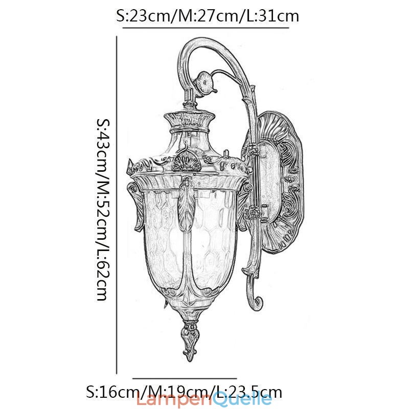 Europäische Außenleuchte Wasserdicht Single Head Wandleuchte Hof Korridor Garten