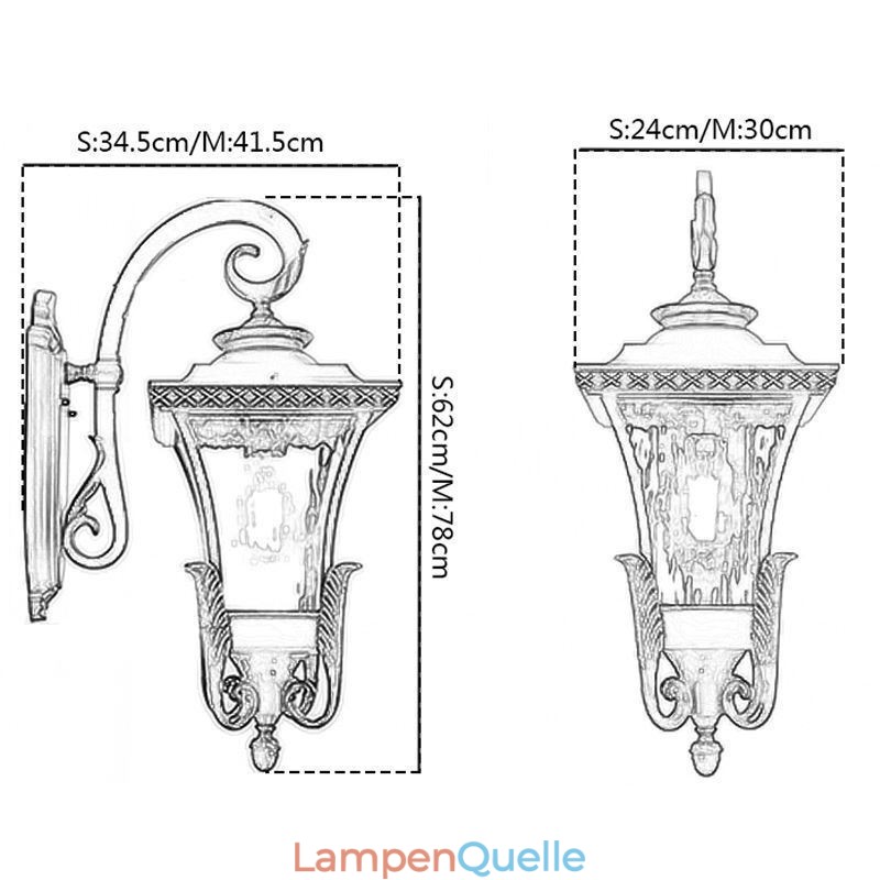 Chinesische Außenleuchte Single Head wasserdichte Glaswandleuchte Hofkorridor