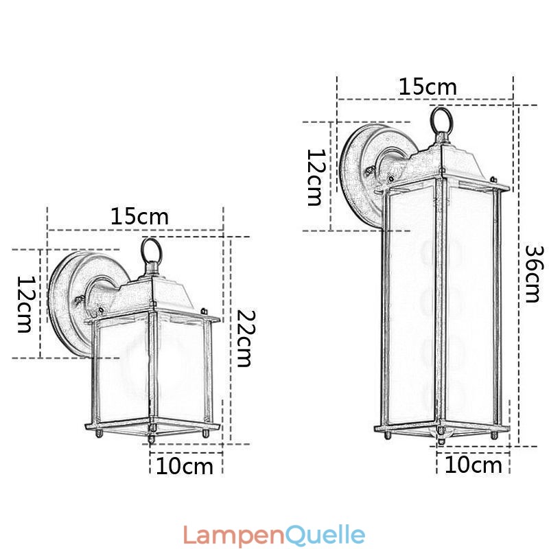 European Outdoor Wandleuchte Wasserdichte Quadratische Spalte Wand Licht Hof Garten Balkon