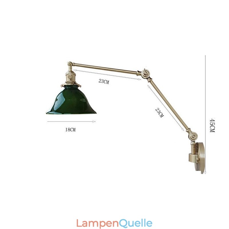 Moderne Wandleuchte mit Glasschirm