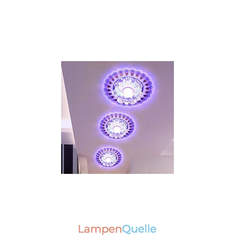 Kristall Deckenleuchte Spotlight SMD 3W Kreative Lampe Leuchtstoffröhre Bunte Farbe Dome Licht