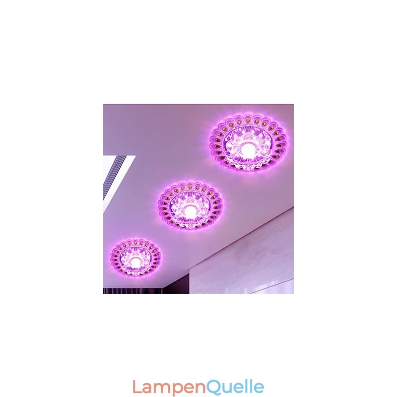 Kristall Deckenleuchte Spotlight SMD 3W Kreative Lampe Leuchtstoffröhre Bunte Farbe Dome Licht
