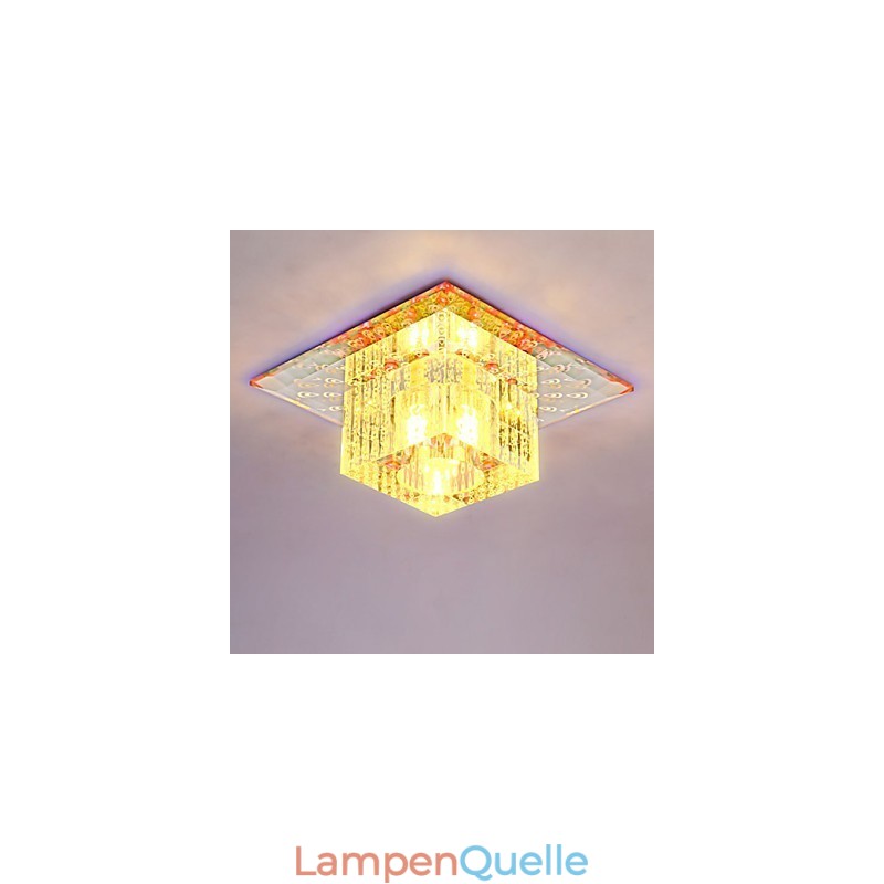 Mini Kristall Deckenleuchte Spotlight SMD 3W Kreative Lampe Leuchtstoffröhre Bunte Farbe Quadratische Kuppelleuchte