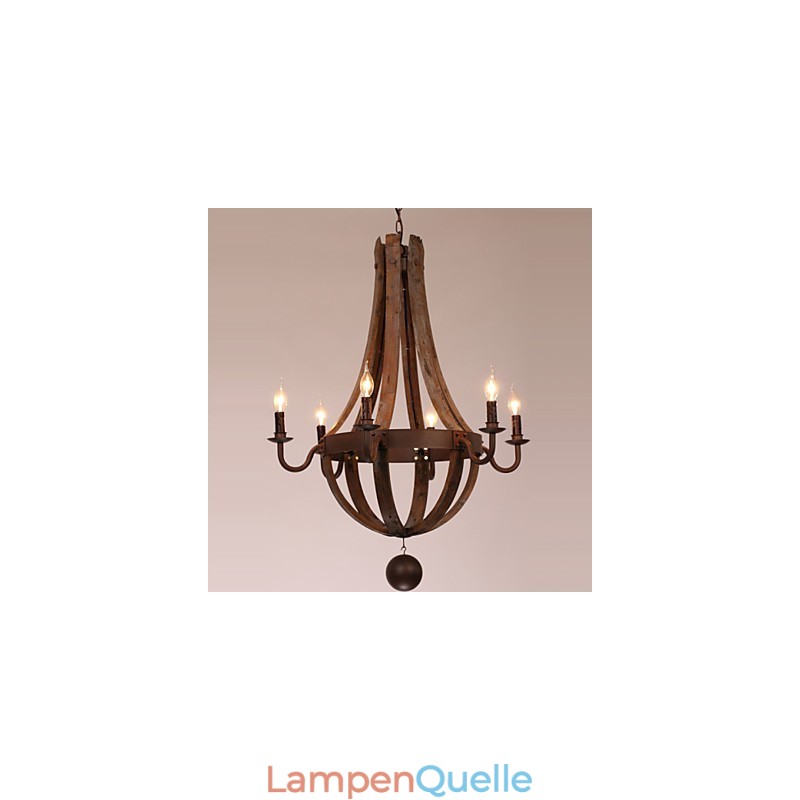 Kronleuchter 6 Lichter Vintage Retro Country Living Dining Garage Metall