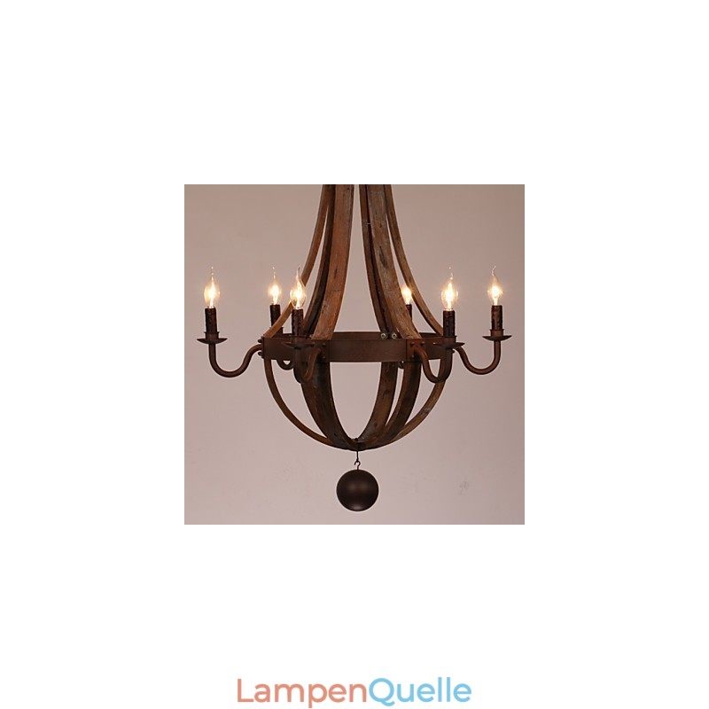 Kronleuchter 6 Lichter Vintage Retro Country Living Dining Garage Metall