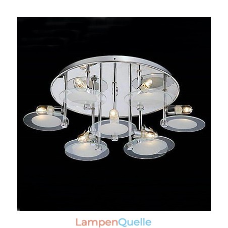 Moderne Deckenleuchte aus Edelstahl mit 9 Lichtern Moderne Deckenleuchte aus Edelstahl mit 9 Lichtern