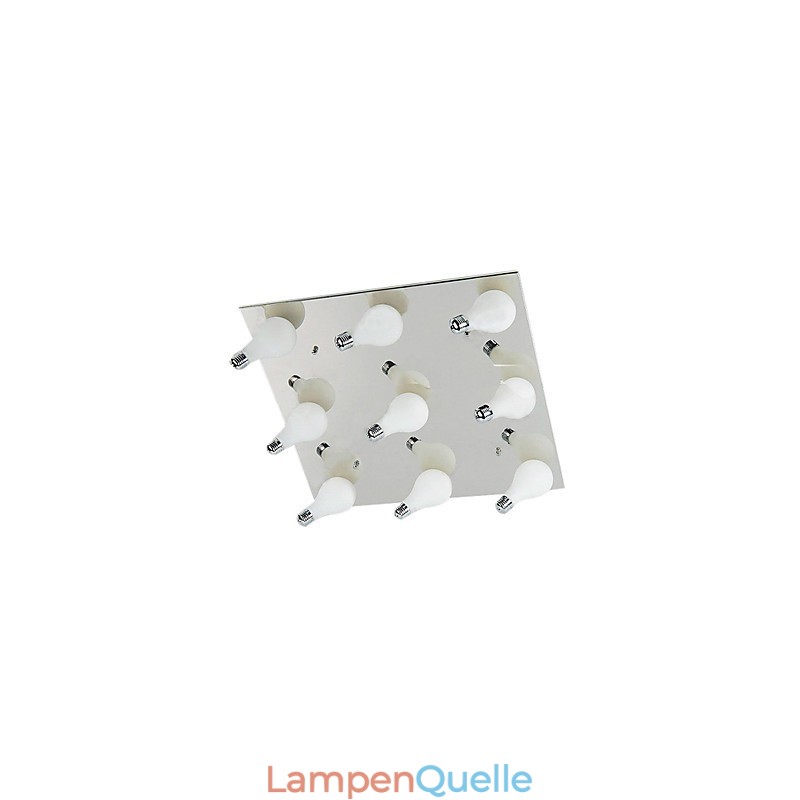 Moderne Deckenleuchte mit 9 Lichtern im Quadrat (G4-Glühbirnensockel)