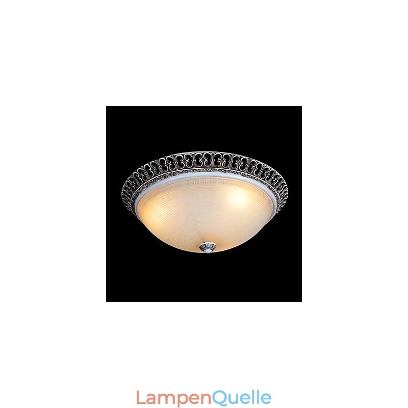Dark Brown Flush Mount Light Glass Resin Pattern Carving European Classic