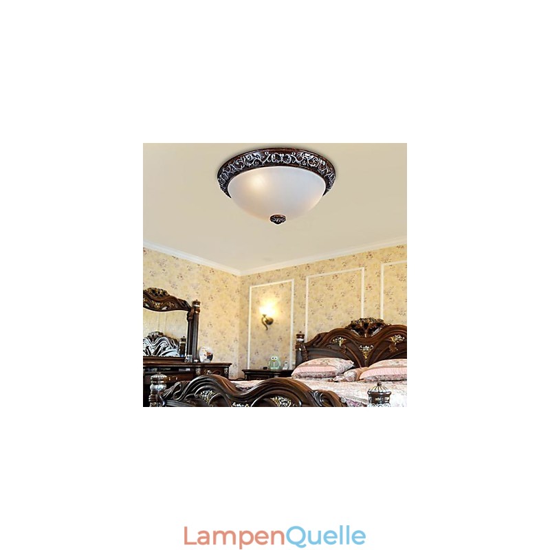 Deckenleuchte Glas Harz Silber Carving Europäischen Klassisch