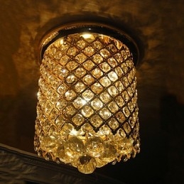 Moderne Deckenleuchte Crystal in Goldoptik mit Spiralform