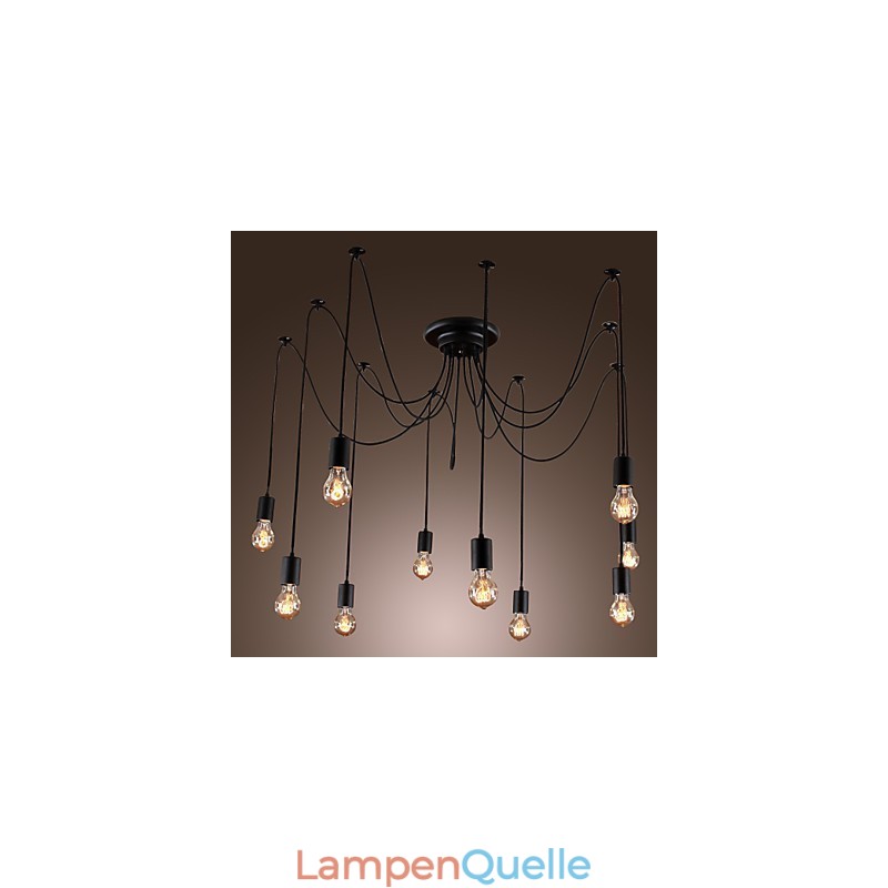 Kronleuchter Vintage Design Glühbirnen inklusive Wohnzimmer 10 Lichter Pendelleuchte