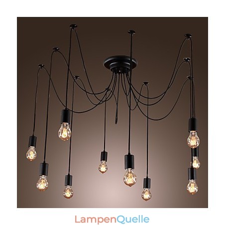 Kronleuchter Vintage Design Glühbirnen inklusive Wohnzimmer 10 Lichter Pendelleuchte