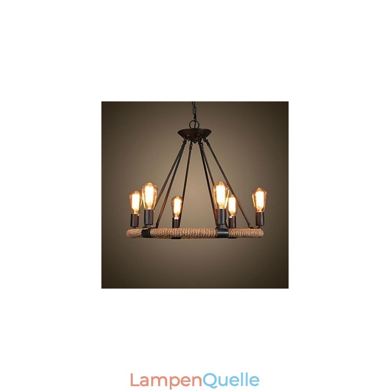 Traditionelle klassische rustikale Lodge Retro Country Vintage Malerei Metall Pendelleuchte