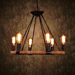 Traditionelle klassische rustikale Lodge Retro Country Vintage Malerei Metall Pendelleuchte