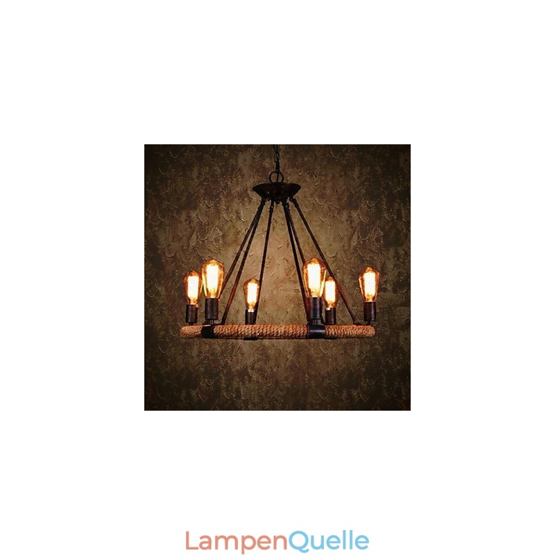 Traditionelle klassische rustikale Lodge Retro Country Vintage Malerei Metall Pendelleuchte