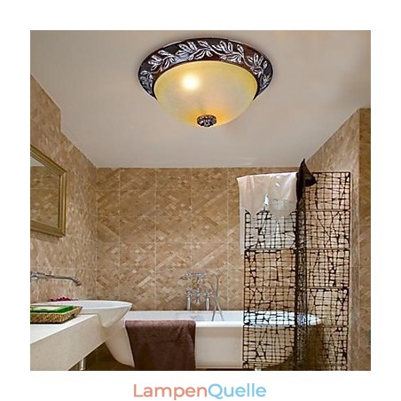 Deckenleuchte Weiß Gelb Glas Harz Silber Carving Europäischen Klassisch