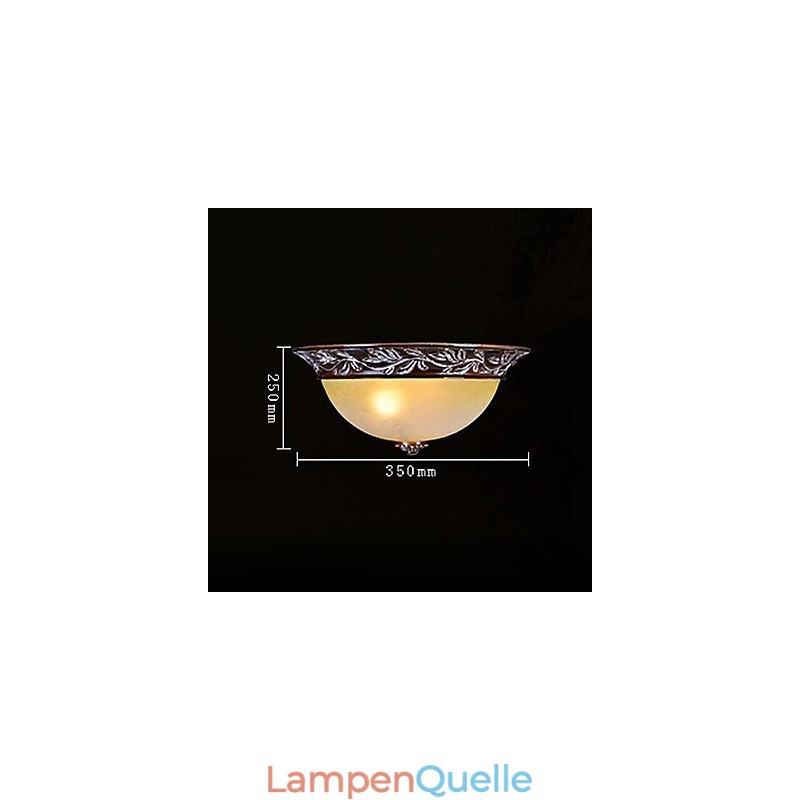 Deckenleuchte Weiß Gelb Glas Harz Silber Carving Europäischen Klassisch