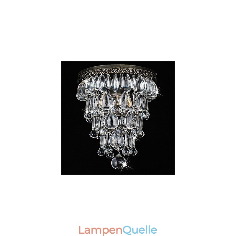Kristall Deckenleuchte 1 Licht Vintage Eisen Galvanisierung
