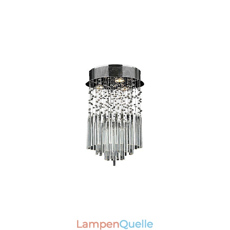 Moderne zeitgenössische Kristall galvanisierte Metall Flush Mount