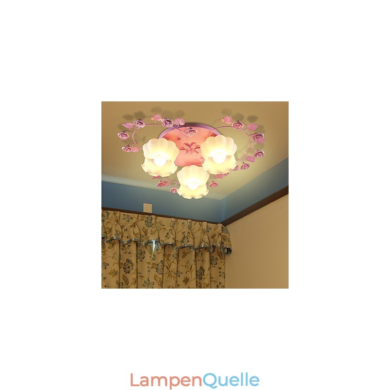 Kreative Lampe Lampe Vertraglich Ländlichen Süße Rosa Rose 3 Absorbieren Kuppel Licht
