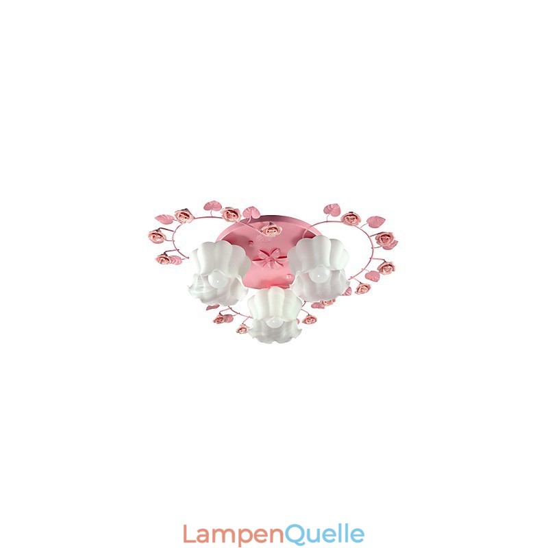 Kreative Lampe Lampe Vertraglich Ländlichen Süße Rosa Rose 3 Absorbieren Kuppel Licht