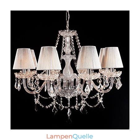 Kronleuchter Kristall Luxus Modern Living 8 Lichter mit Stoffschirm Kronleuchter Kristall Luxus Modern Living 8 Lichter mit Stoffschirm