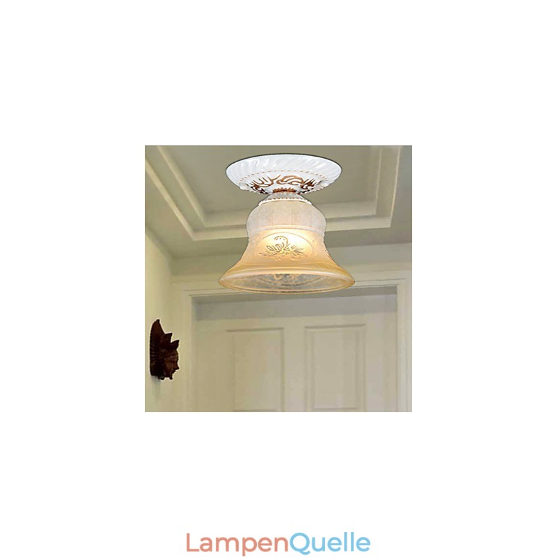 Weiße Unterputzleuchte Muster Glasschirm Handvergoldet Europäischen Retro Klassisch