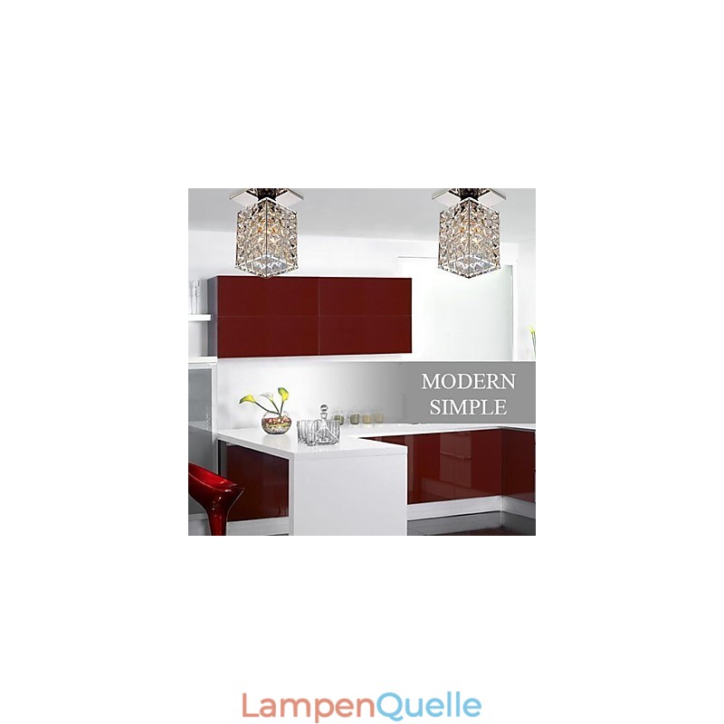 Moderne zeitgenössische Kristall galvanisierte Metall Flush Mount