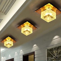 Mini Kristall Deckenleuchte Spotlight 3W Kreative Lampe Leuchtstoffröhre Bunte Farbe Quadratische Kuppelleuchte