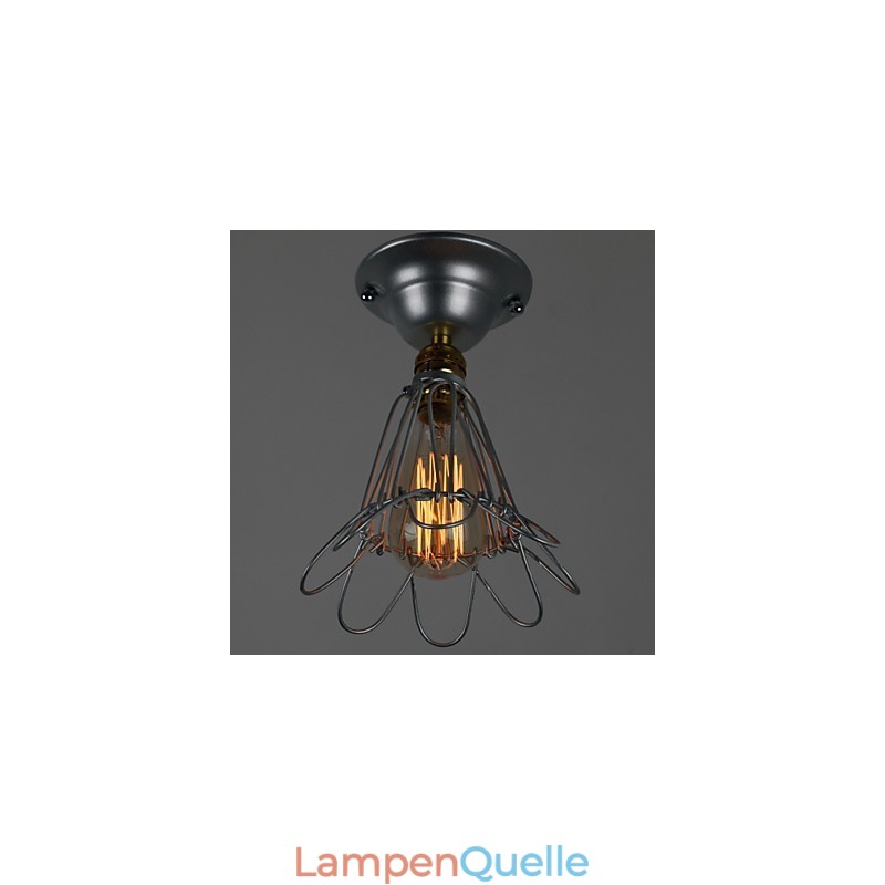 Landhausstil Mini Lampe 1 Licht Malerei Verarbeitung Silber