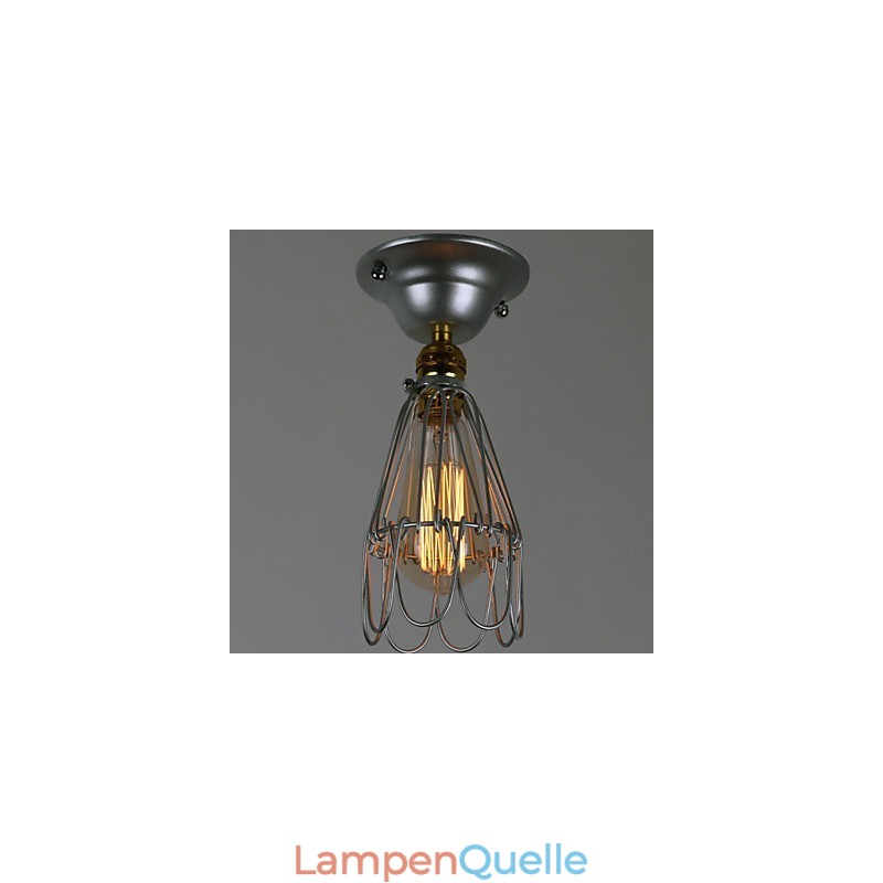 Landhausstil Mini Lampe 1 Licht Malerei Verarbeitung Silber