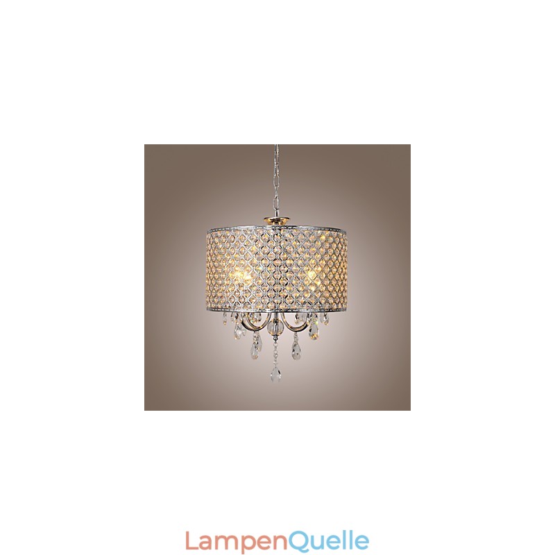 Trommel Kronleuchter Kristall Moderne 4 Lichter Pendelleuchte