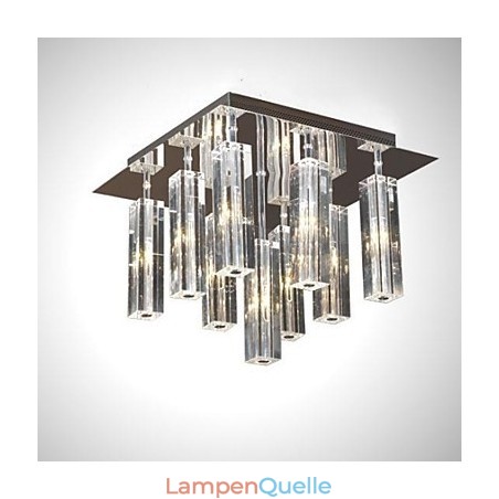 Moderne zeitgenössische Kristall Chrom Metall Unterputz