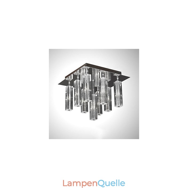 Moderne zeitgenössische Kristall Chrom Metall Unterputz