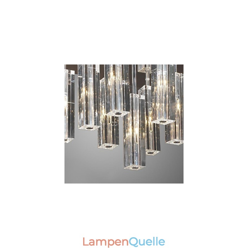 Moderne zeitgenössische Kristall Chrom Metall Unterputz