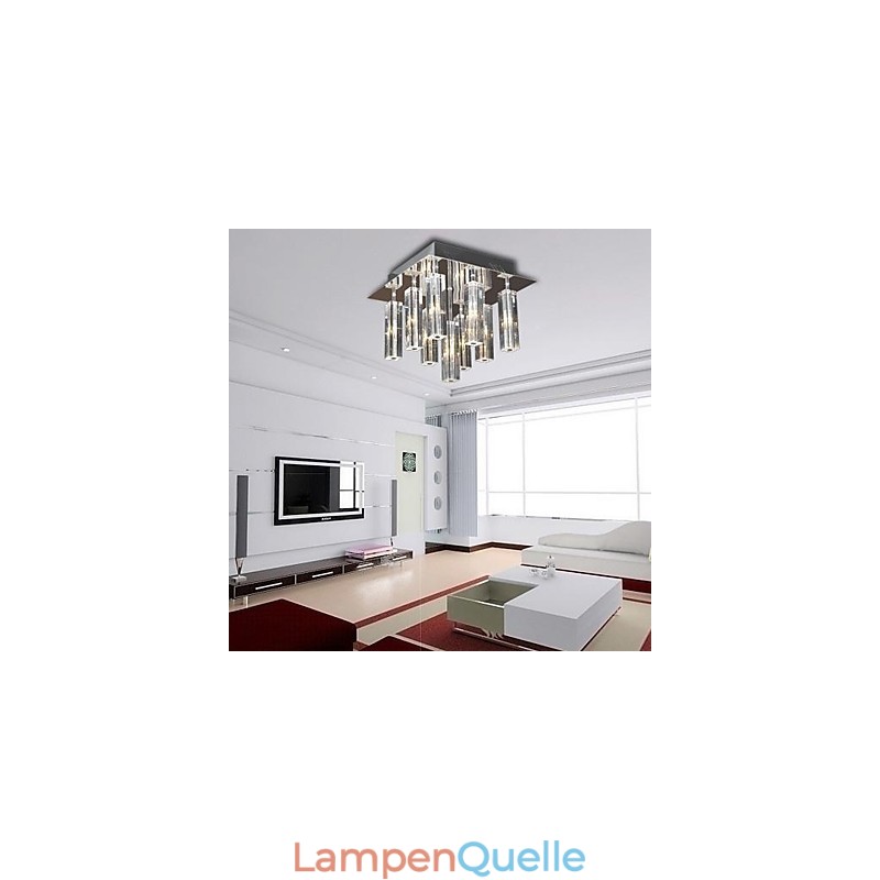 Moderne zeitgenössische Kristall Chrom Metall Unterputz