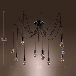 Kronleuchter Vintage Design Glühbirnen inklusive Wohnzimmer 10 Lichter Pendelleuchte