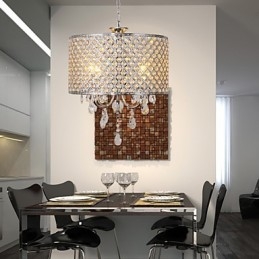 Trommel Kronleuchter Kristall Moderne 4 Lichter Pendelleuchte