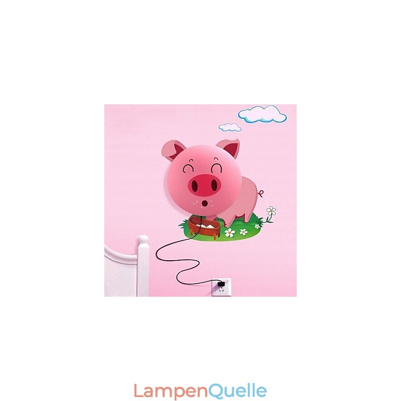 Tapete Wandleuchten Blumengesicht DIY Spaß Atmosphäre Nachtlicht Kinder Nachttischlampe Dekoration Rosa Schwein