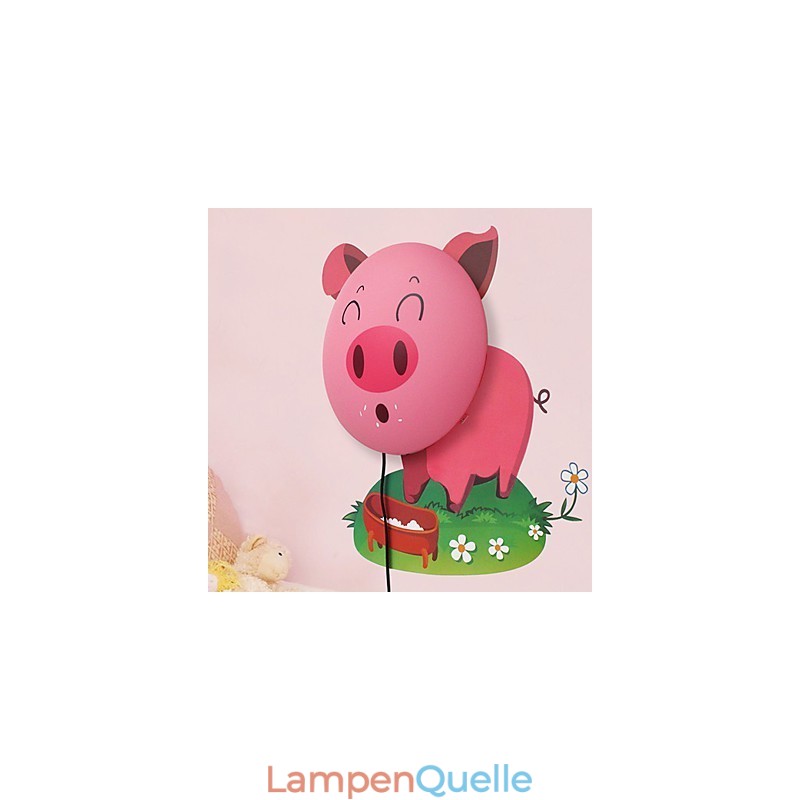 Schwein Hochtemperaturbeständiges Kunststofflicht und 10 ° C können kreative 3D-Tapeten-Wandlampe entfernen