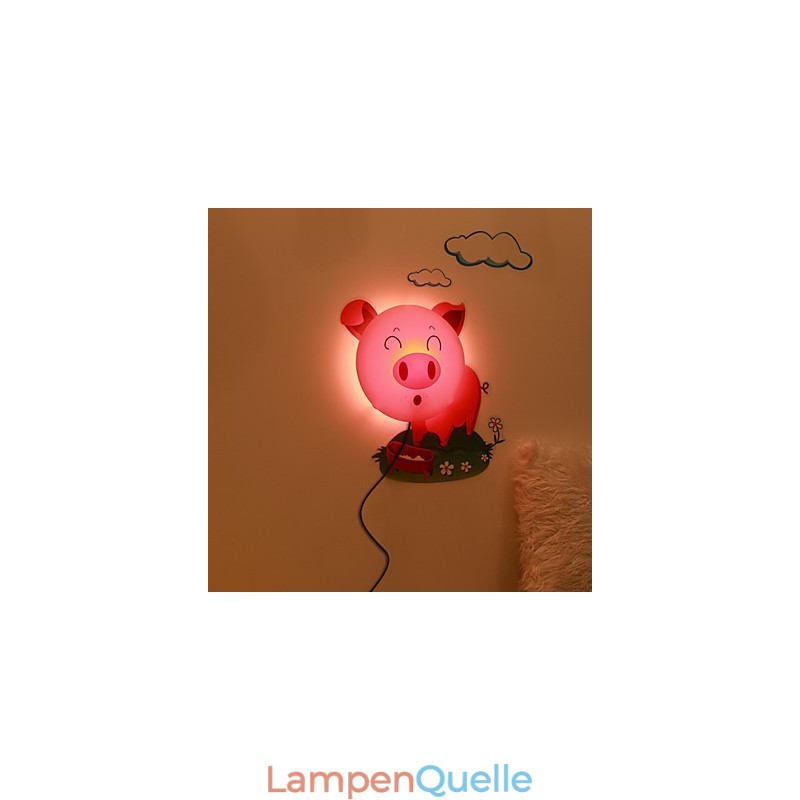 Schwein Hochtemperaturbeständiges Kunststofflicht und 10 ° C können kreative 3D-Tapeten-Wandlampe entfernen