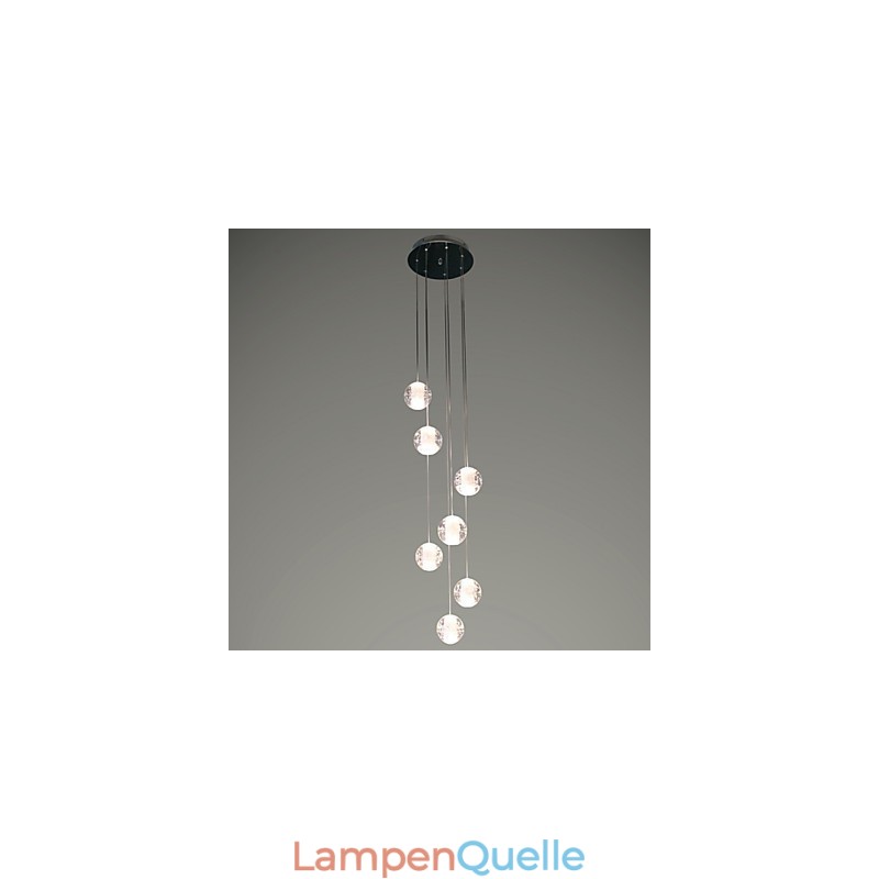Moderne Pendelleuchte Pendelleuchte G4 Retroifit 7 Lichter Chrom Überzug Kristall für Treppenlicht