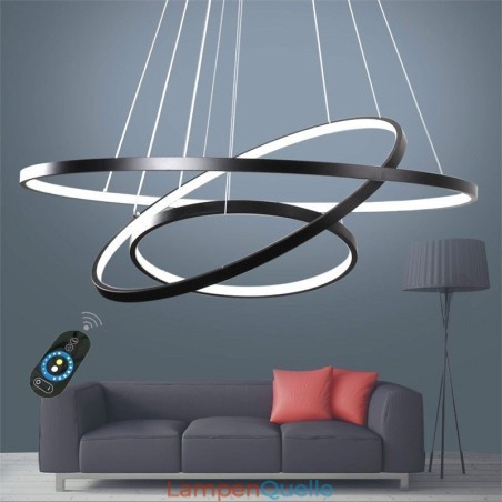 Dimmbare Pendelleuchte mit Fernbedienung Modernes Design Drei Ringe Dimmbare Pendelleuchte mit Fernbedienung Modernes Design Drei Ringe