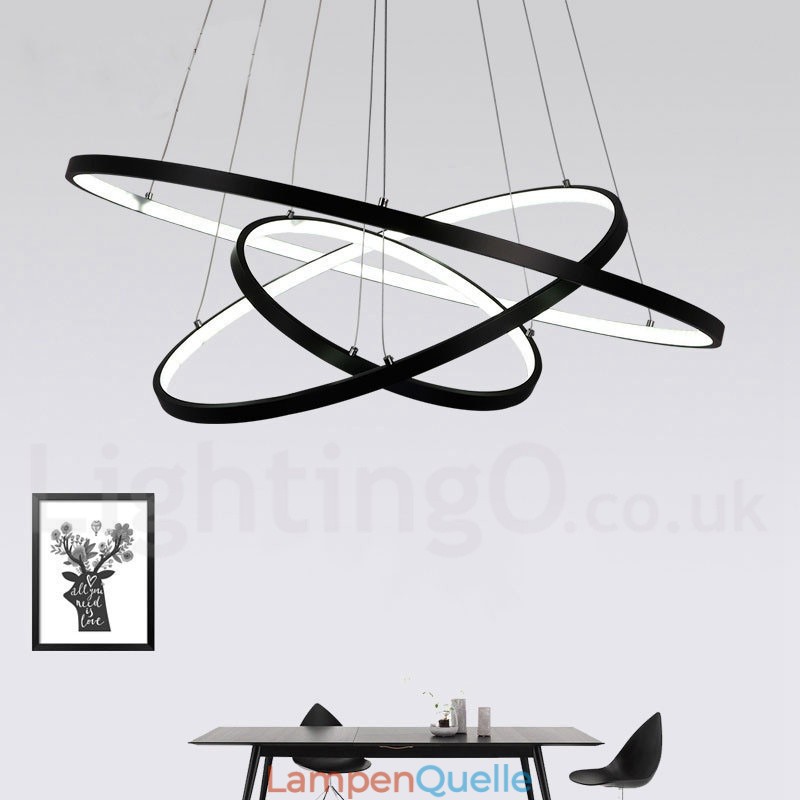 Dimmbare Pendelleuchte mit Fernbedienung Modernes Design Drei Ringe