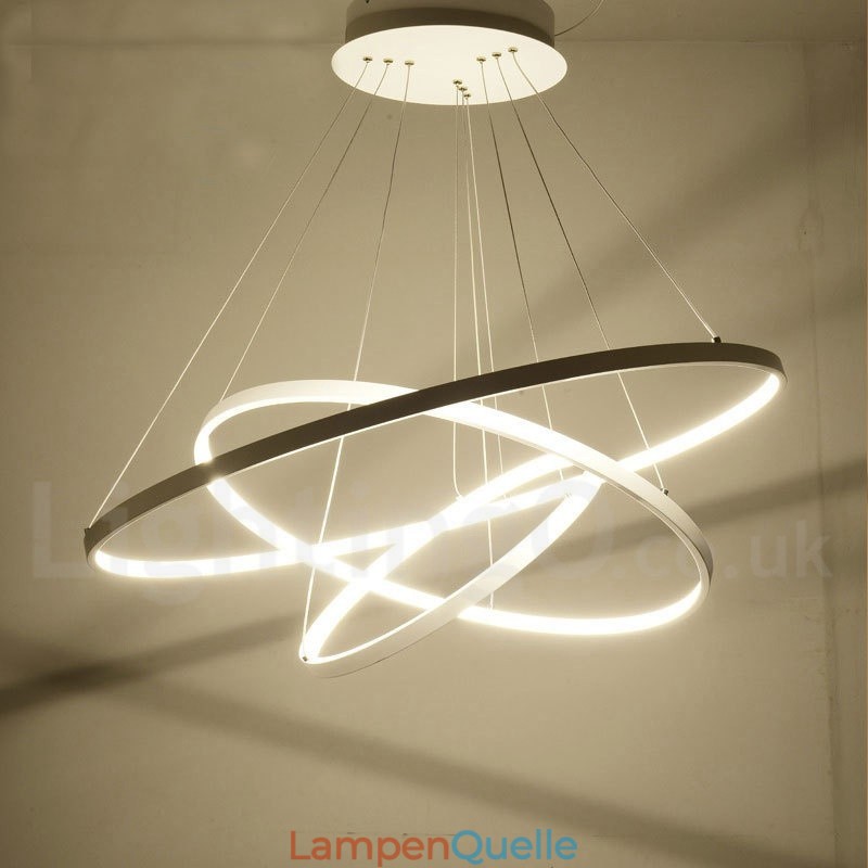 Dimmbare Pendelleuchte mit Fernbedienung Modernes Design Drei Ringe
