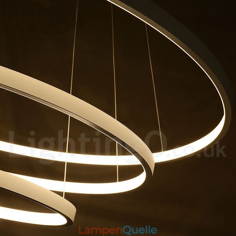 Dimmbare Pendelleuchte mit Fernbedienung Modernes Design Drei Ringe