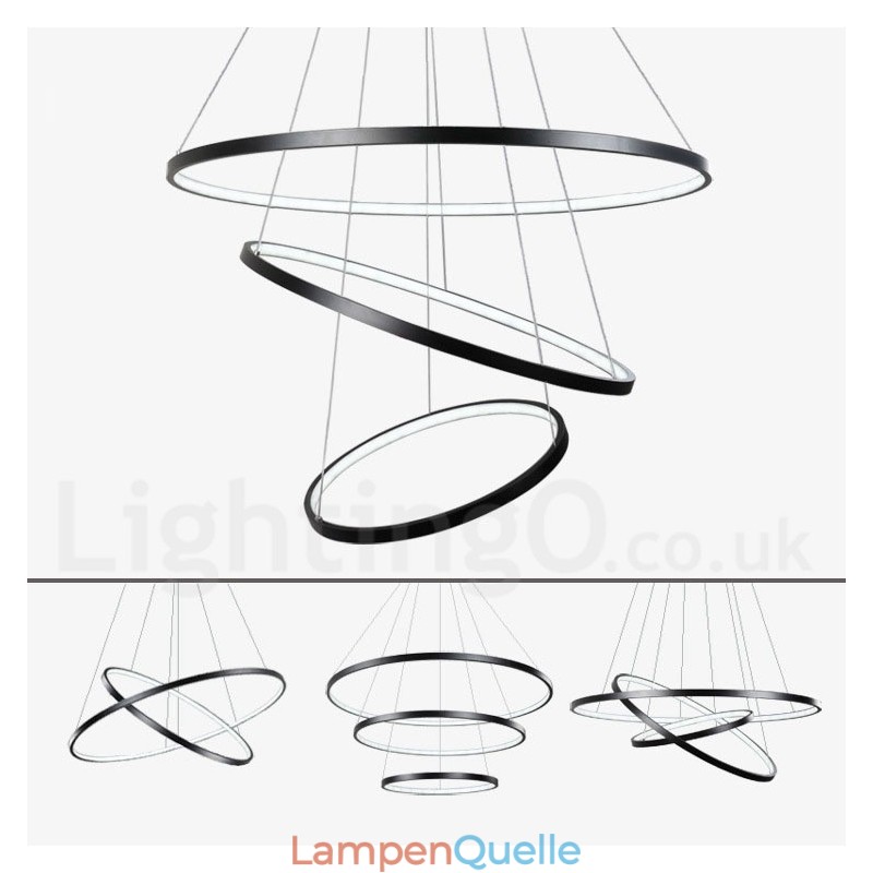 Dimmbare Pendelleuchte mit Fernbedienung Modernes Design Drei Ringe