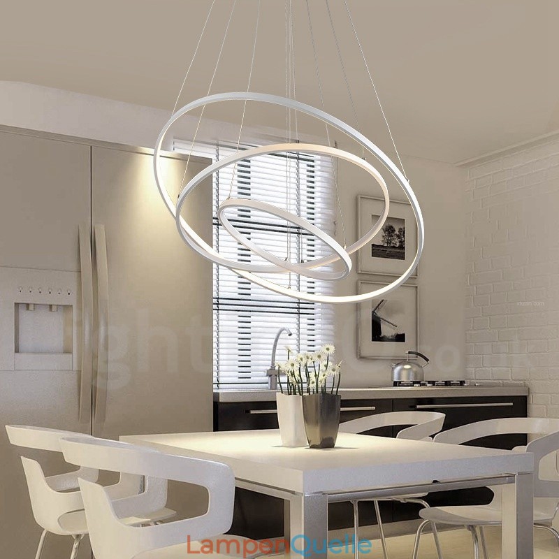 Dimmbare Pendelleuchte mit Fernbedienung Modernes Design Drei Ringe