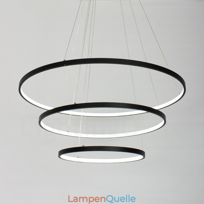 Dimmbare Pendelleuchte mit Fernbedienung Modernes Design Drei Ringe